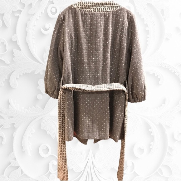 Vintage Nelli USA By Janice Jaraicie Wool Button Up Satin Interior Waist Tie Lrg - Picture 12 of 12